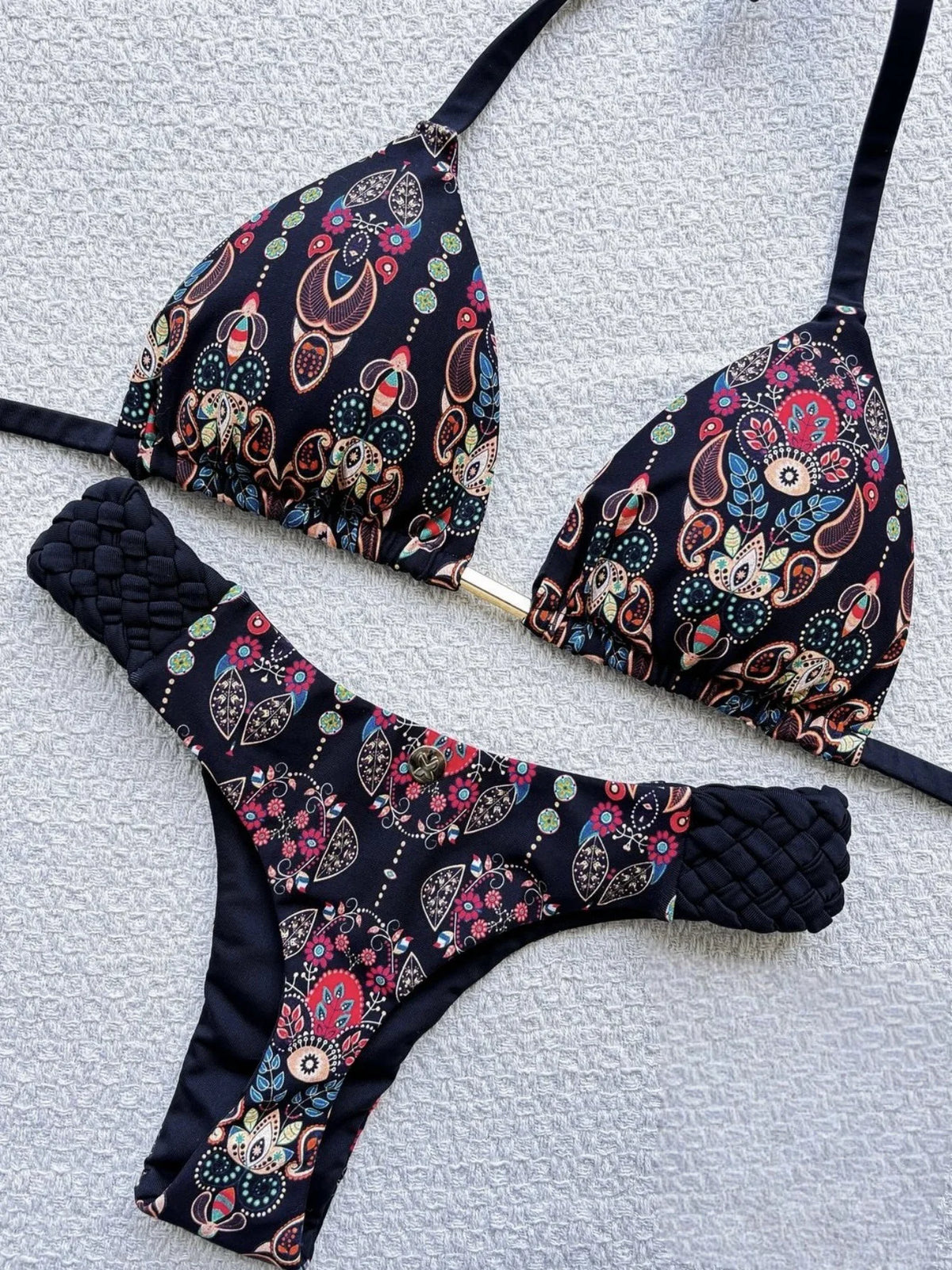 RUOTONSEPT Print Halter Mini Thong High Cut Bikini Female Swimsuit