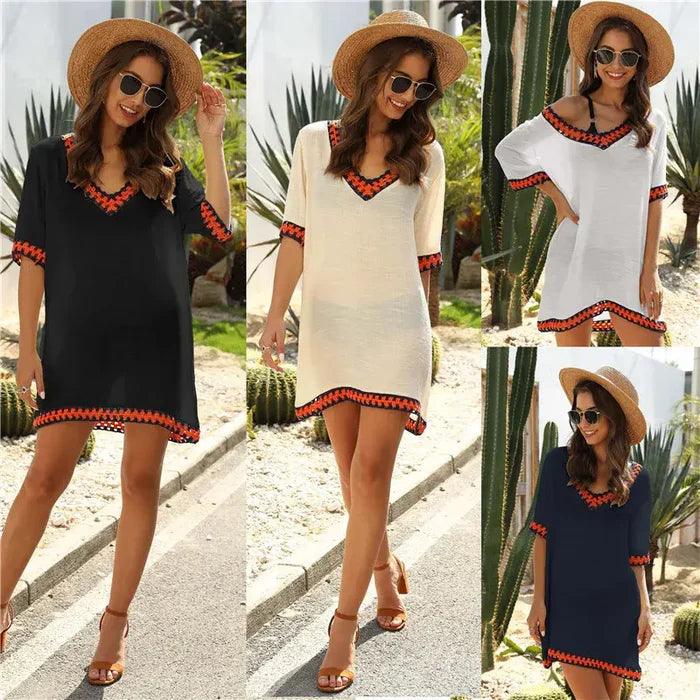 Vanessa Beach Cover-Up Dress - flat lay cover-up product shot - Be Juliet