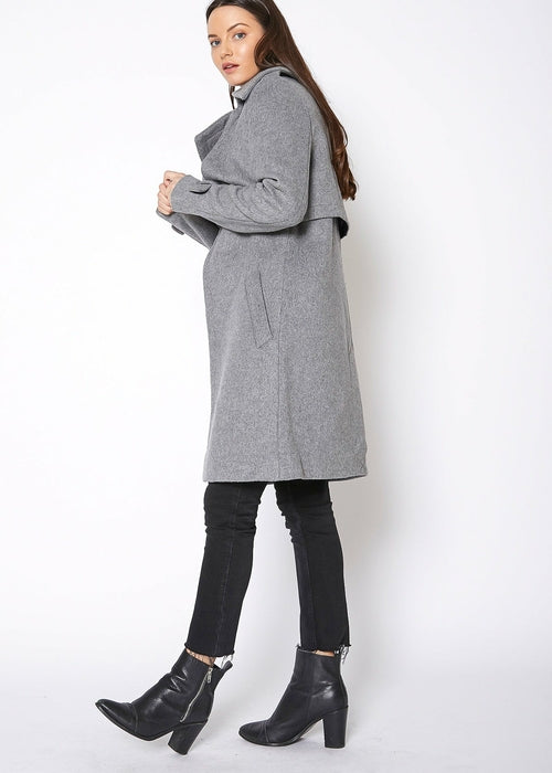 Wool-Blend Notch Collar Coat