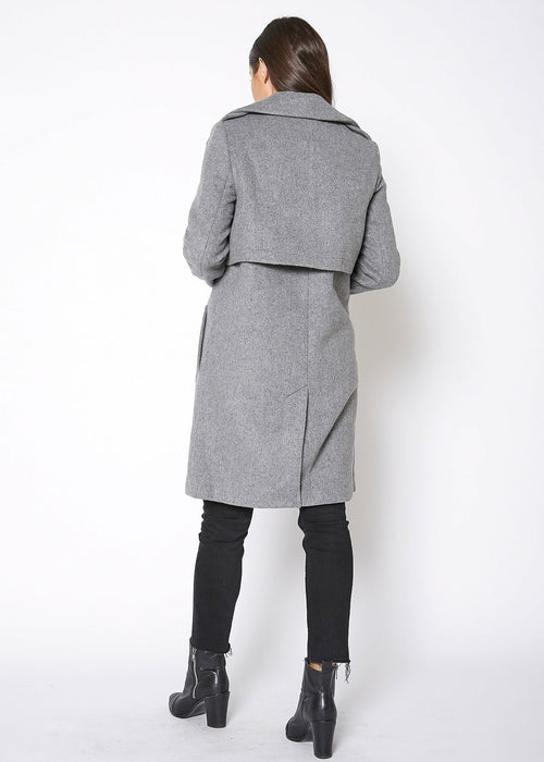 Wool-Blend Notch Collar Coat