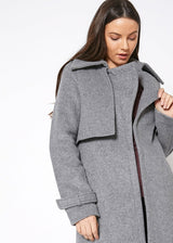 Wool-Blend Notch Collar Coat