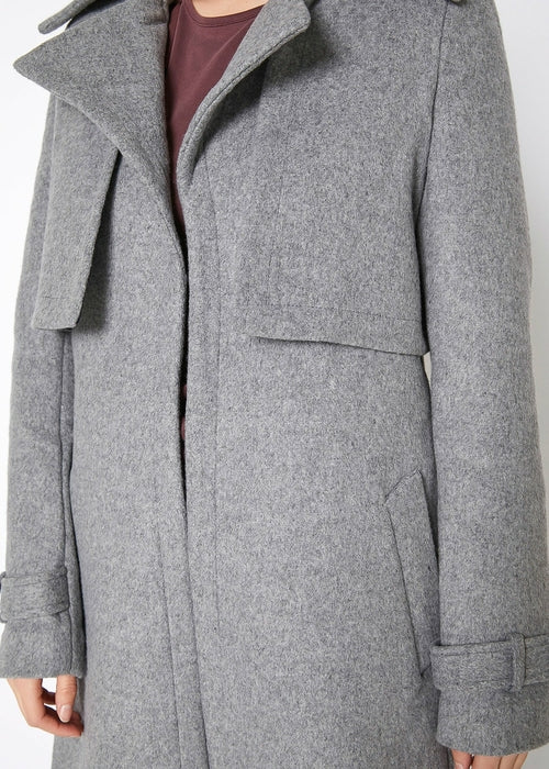 Wool-Blend Notch Collar Coat