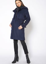 Wool-Blend Notch Collar Coat