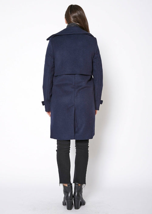 Wool-Blend Notch Collar Coat