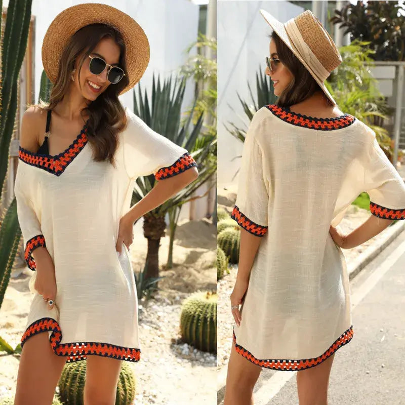 Vanessa Beach Cover-Up Dress - back view on model - Be Juliet