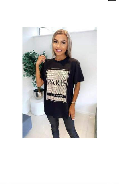 Printed Paris-Inspired Shirt Top - Be Juliet