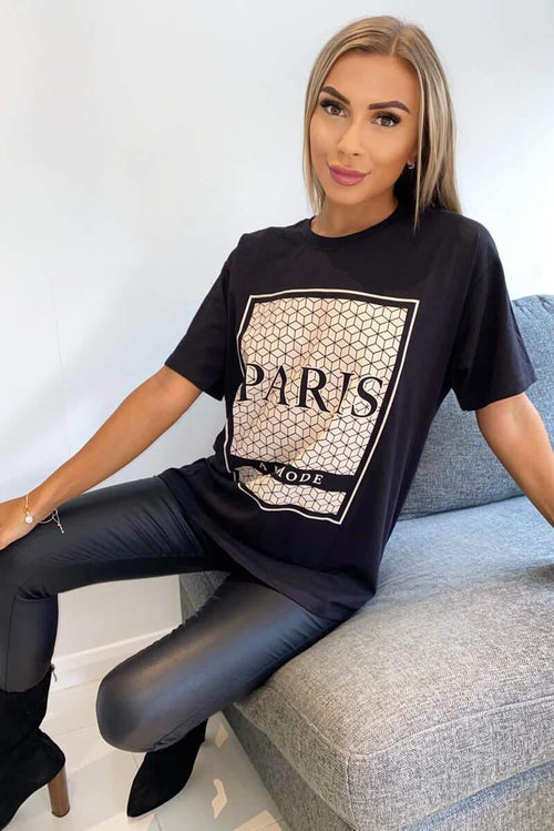 Printed Paris-Inspired Shirt Top - Be Juliet