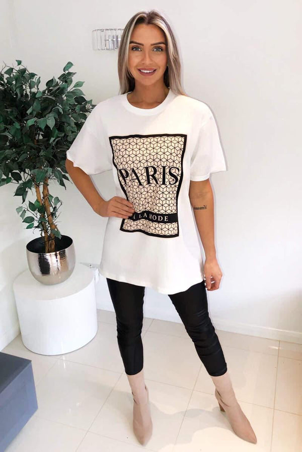 Printed Paris-Inspired Shirt Top