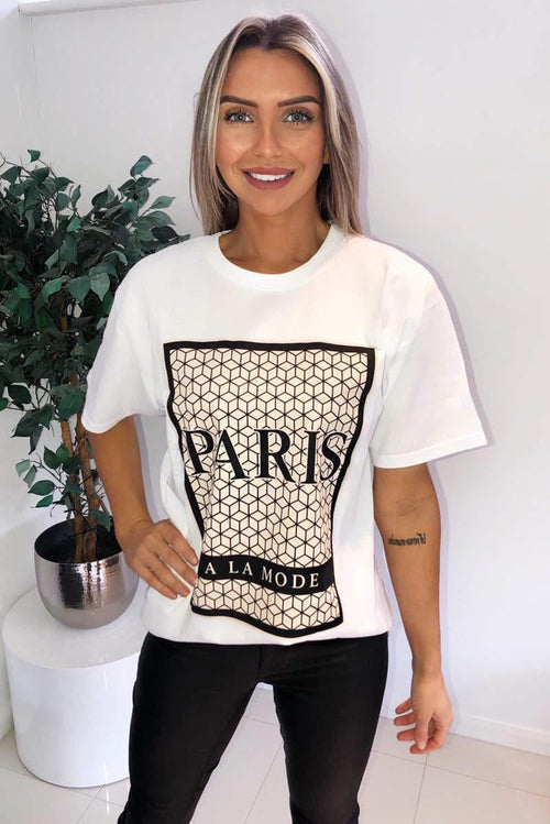 Printed Paris-Inspired Shirt Top