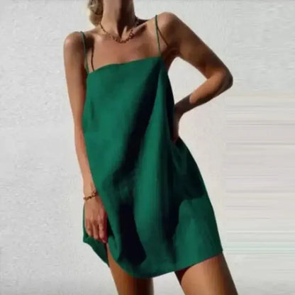 Sole d'Italia Summer Dress - Green, front view on model - Be Juliet