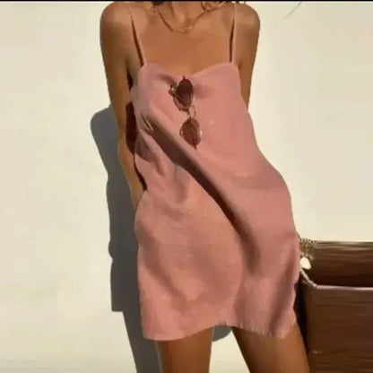 Sole d'Italia Summer Dress - Skin Pink, front view on model - Be Juliet