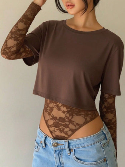 Claire Lace Patchwork Bodysuit - Be Juliet