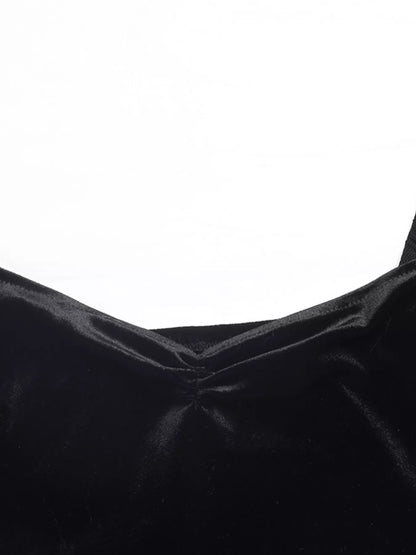 Velvet Sweetheart Neck Sheer Sleeve Midi Dress - Be Juliet