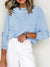 Maya Relaxed Batwing Top - Light Blue, front view on model - Be Juliet