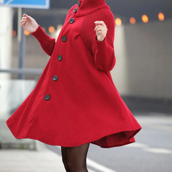 Relaxed Wool Cape Coat