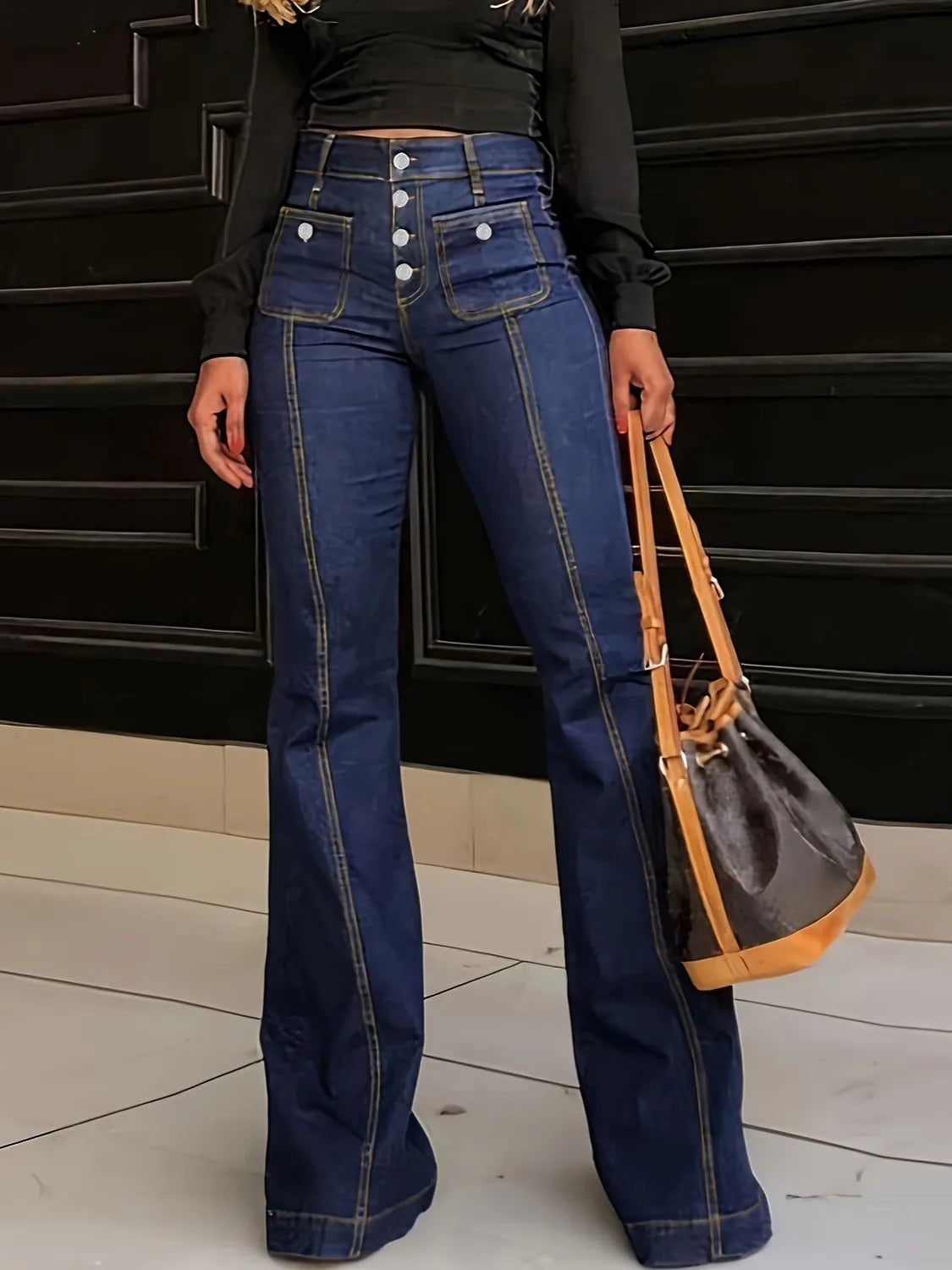 Delphine Flare Jeans – Classic Wash - Be Juliet