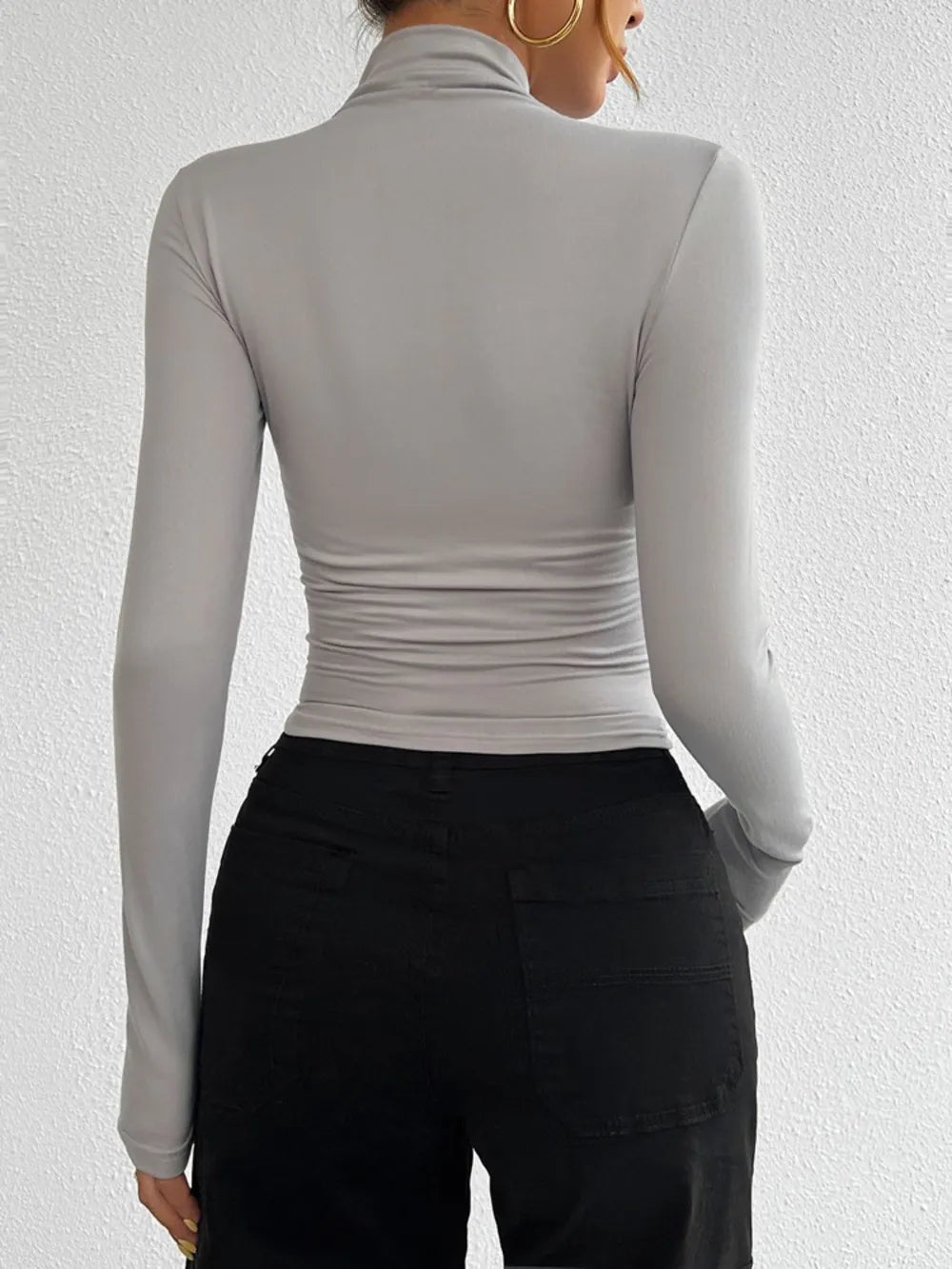 Devine Mock Neck Long Sleeve T-Shirt - Be Juliet