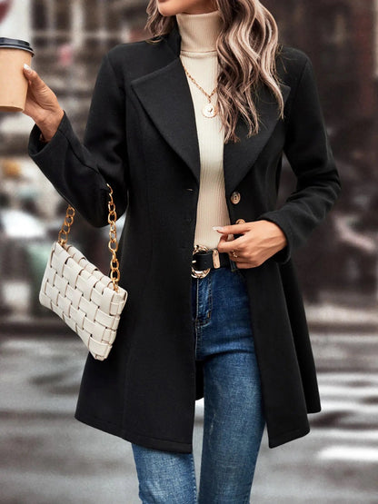 Collared Neck Longline Coat - Be Juliet