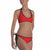 Hot Summer Bikini Set- Red - front close-up, racerback top detail - Be Juliet