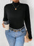 Essential Fitted Turtleneck – Plus Size - Black, front view on model - Be Juliet