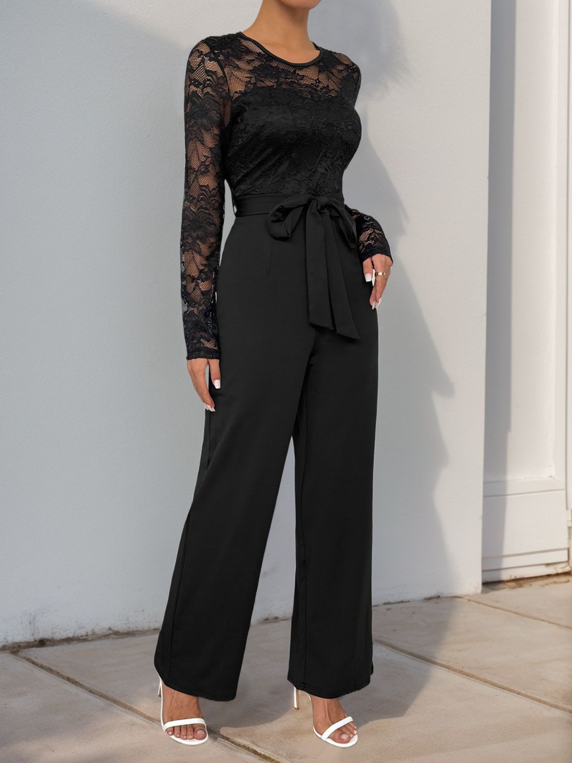 Steffi Lace Long Sleeve Jumpsuit - Be Juliet