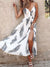 Fleur Feather Print Spaghetti Strap Dress - White, front view on model - Be Juliet