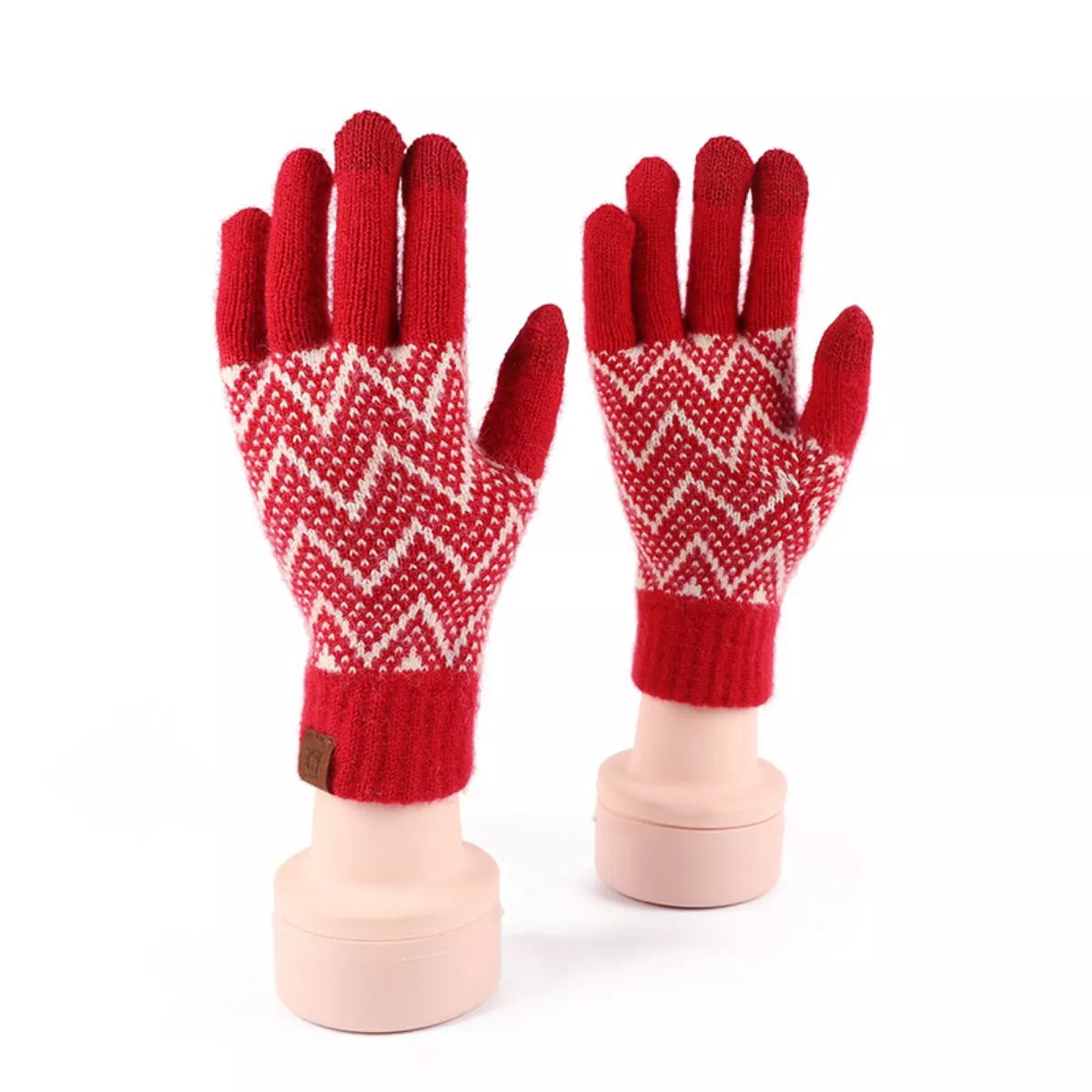 Heart Pattern Knitted Touchscreen Gloves - Be Juliet