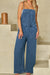 Adjustable Tie Straps Wide Leg Denim Overalls - Be Juliet