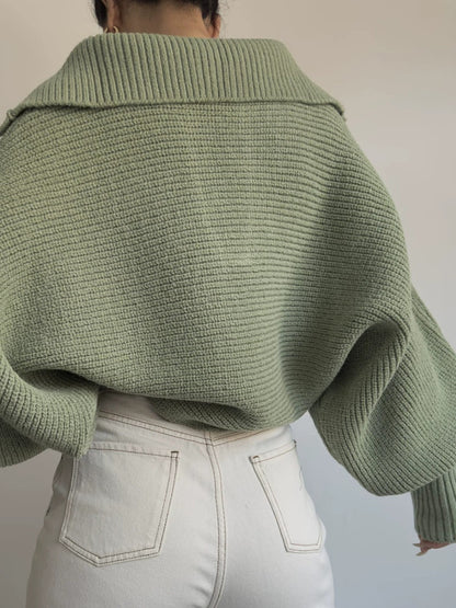 Johnny Collar Long Sleeve Sweater - Be Juliet
