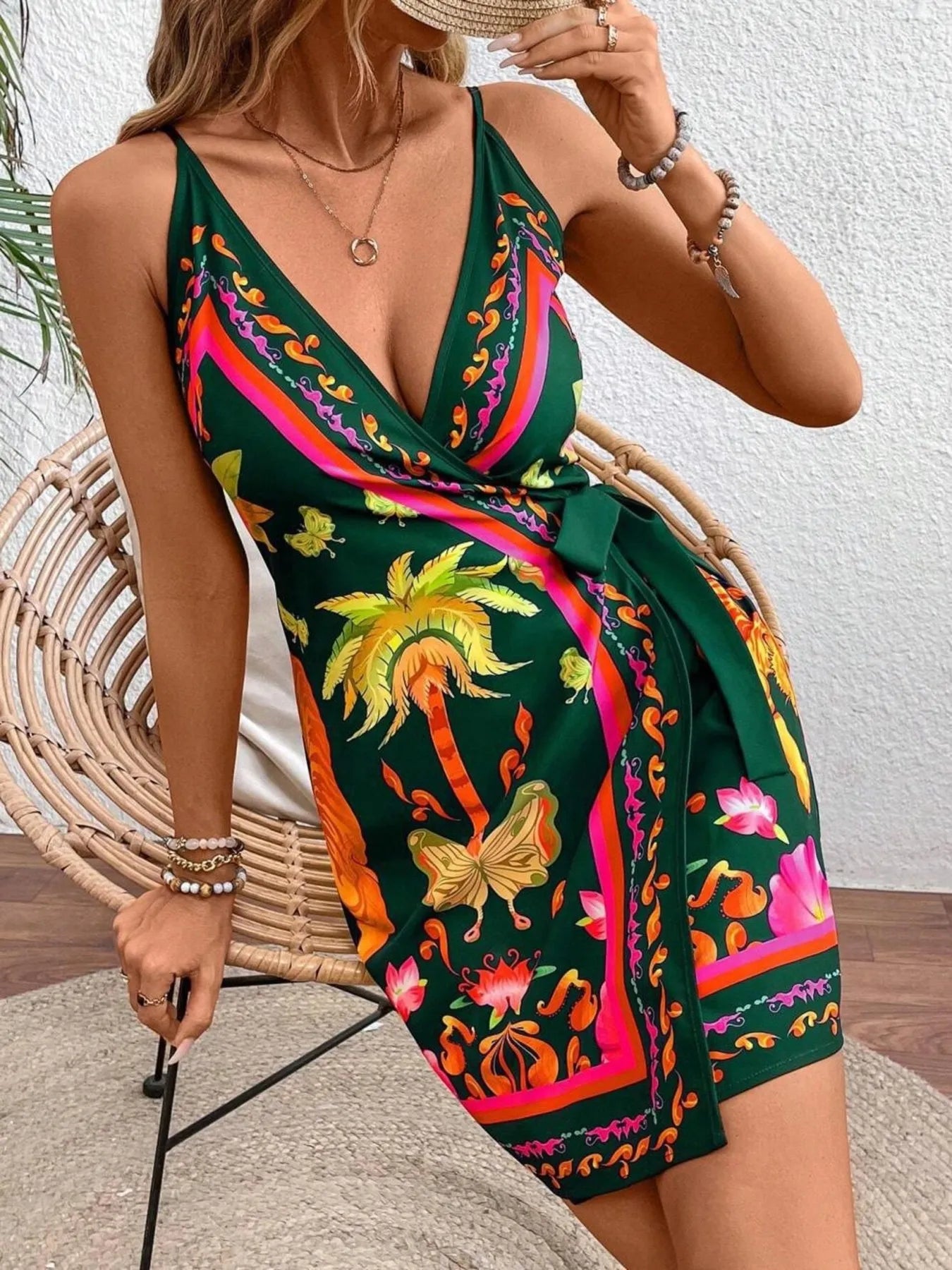 Colette Wrap Mini Dress – Vintage Floral - Be Juliet