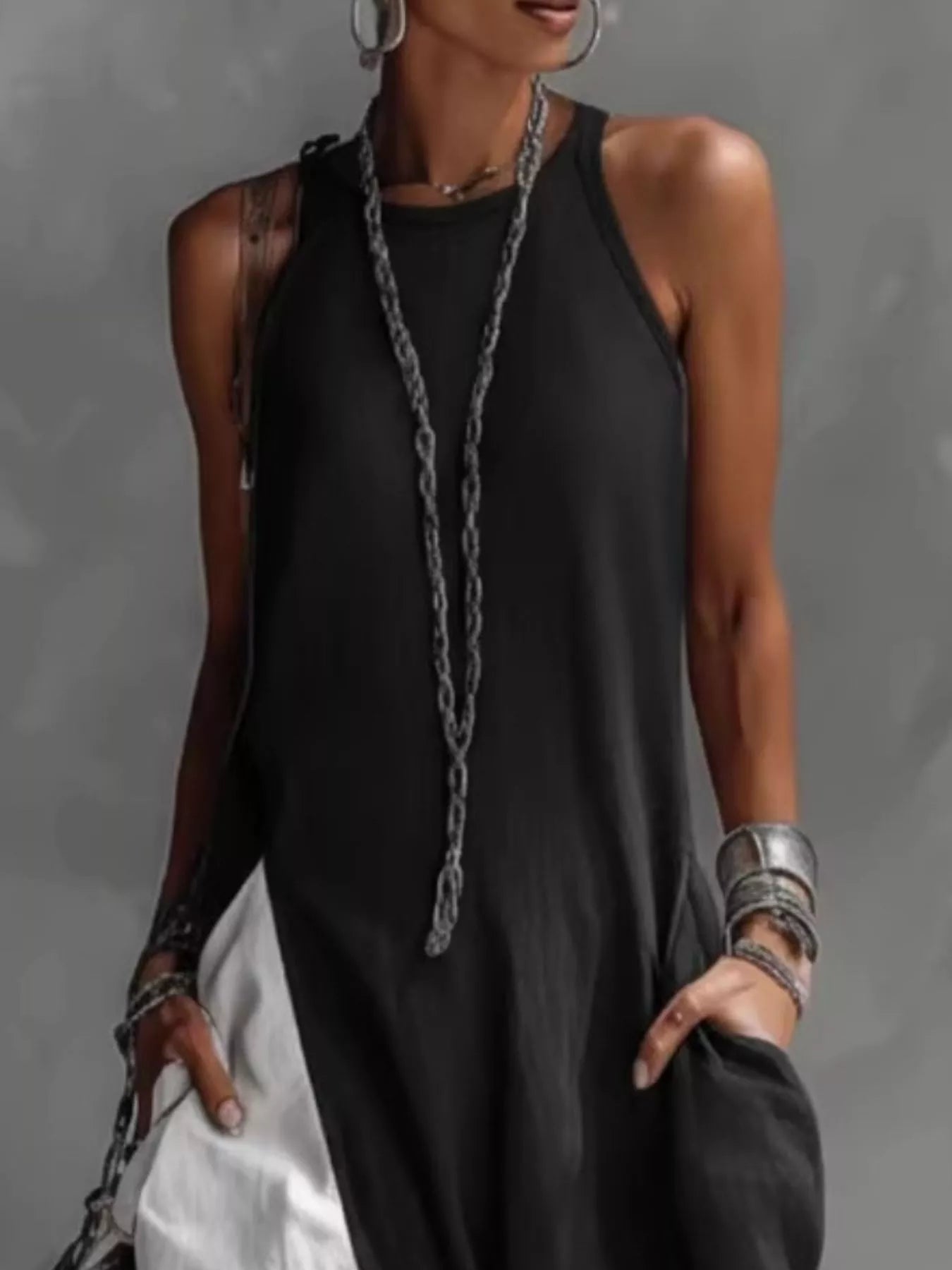 Two-Tone Sleeveless Maxi Dress - Be Juliet