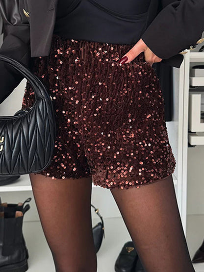 Sequin Mid Rise Shorts - Be Juliet