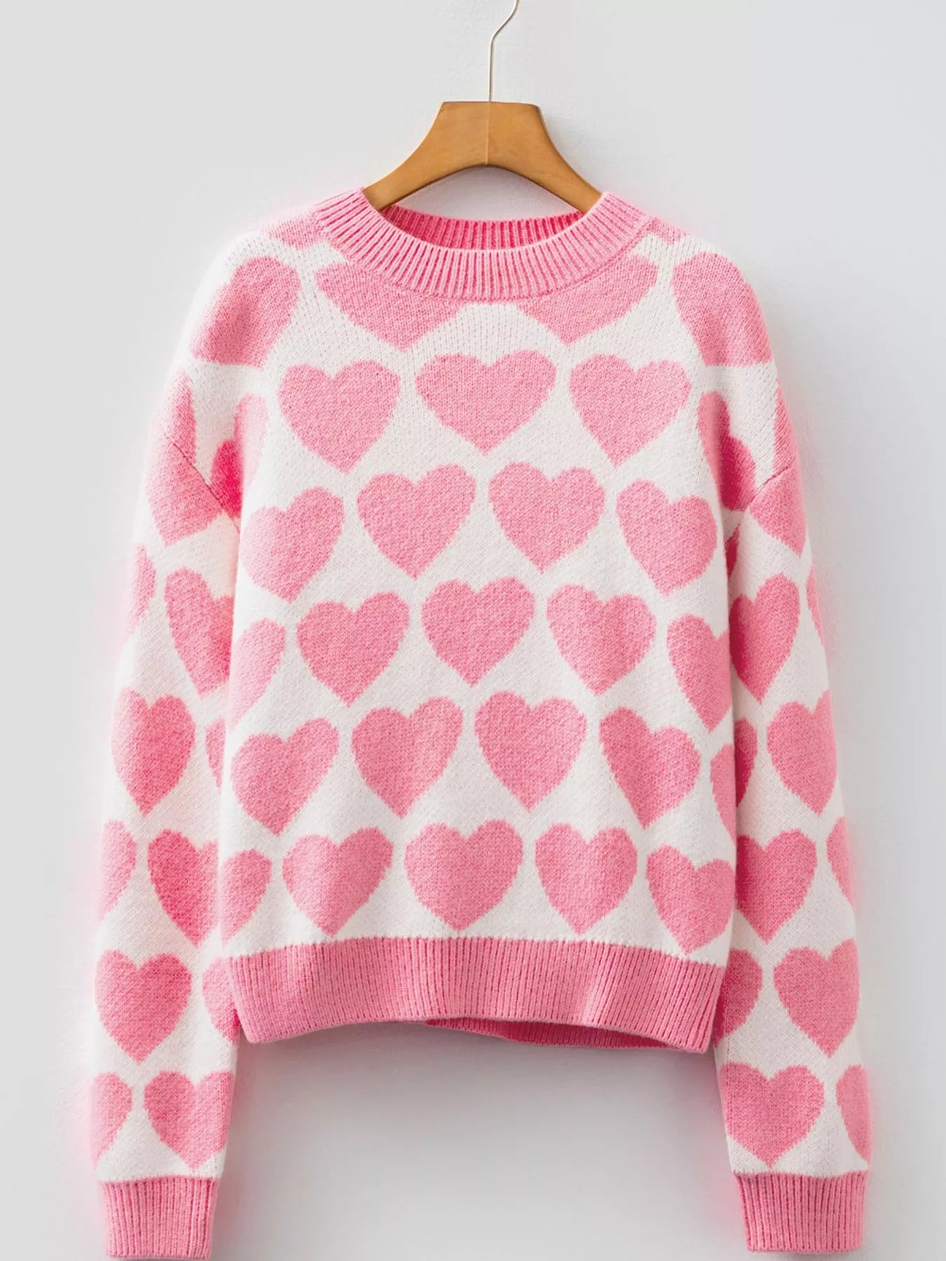 Valentine Heart Round Neck Sweater - Be Juliet