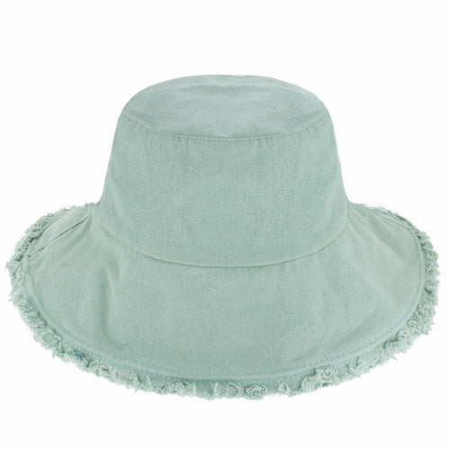 Clara Wide Brim Frayed Bucket Hat – Natural - Be Juliet