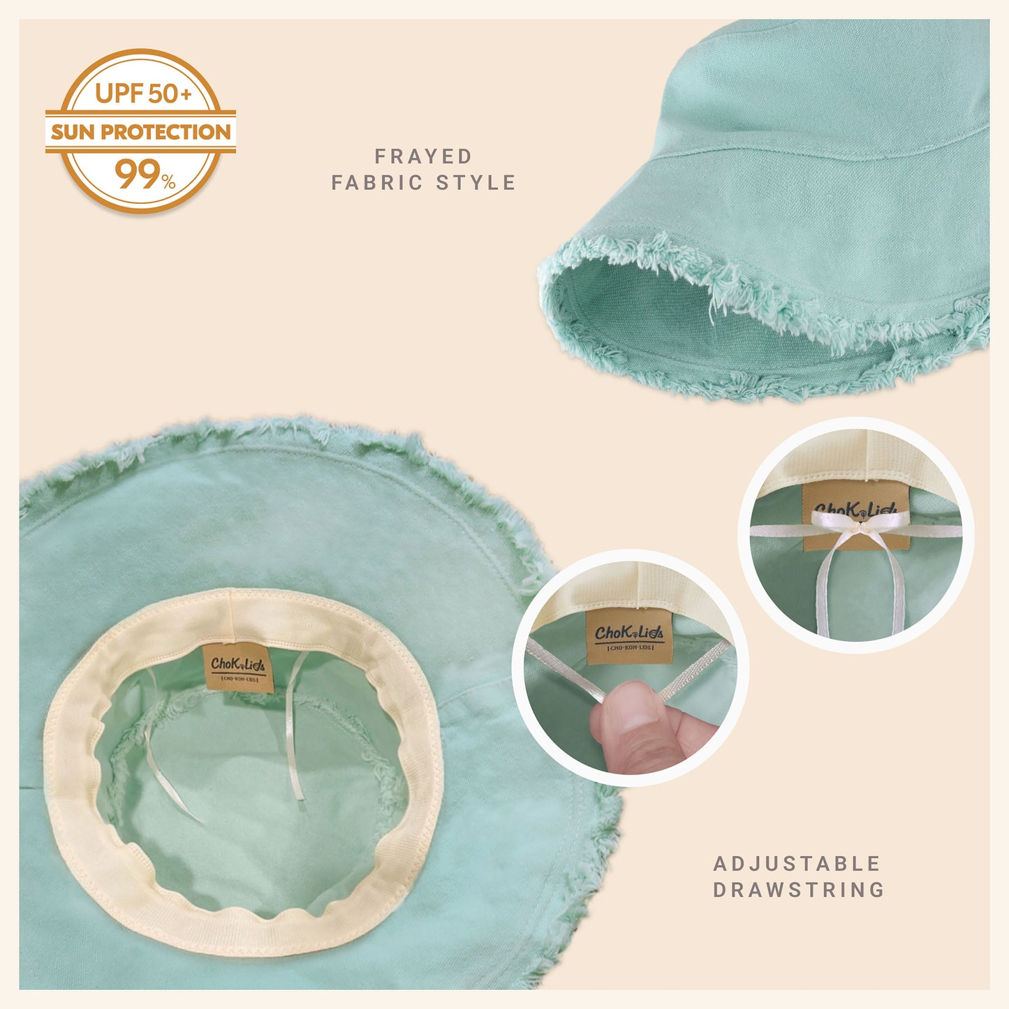 Clara Wide Brim Frayed Bucket Hat – Natural - Be Juliet