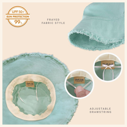 Clara Wide Brim Frayed Bucket Hat – Natural - Be Juliet