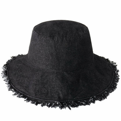 Clara Wide Brim Frayed Bucket Hat – Natural - Be Juliet