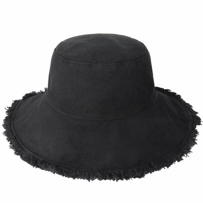Clara Wide Brim Frayed Bucket Hat – Natural - Be Juliet