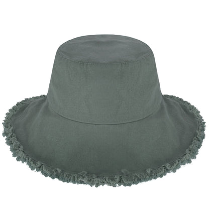 Clara Wide Brim Frayed Bucket Hat – Natural - Be Juliet
