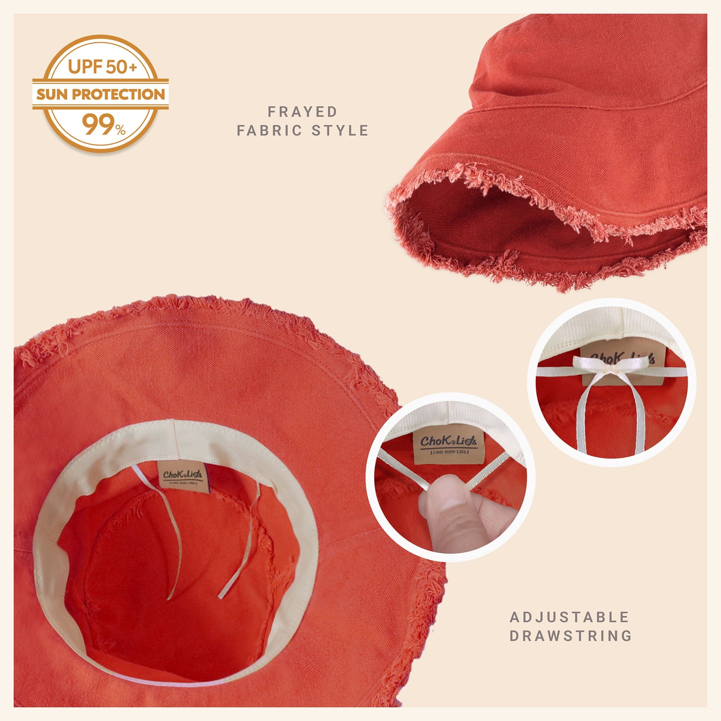 Clara Wide Brim Frayed Bucket Hat – Natural - Be Juliet