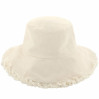 Clara Wide Brim Frayed Bucket Hat – Natural - Be Juliet