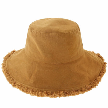 Clara Wide Brim Frayed Bucket Hat – Natural - Be Juliet