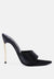 Bottoms Up Strappy Slip-On Stiletto Heels - Black, front view on model - Be Juliet