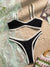 Contrast Trim Two-Piece Bikini Set - Black, front view on model - Be Juliet