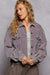 POL Button Down Corduroy Trucker Jacket - Lilac, front view on model - Be Juliet