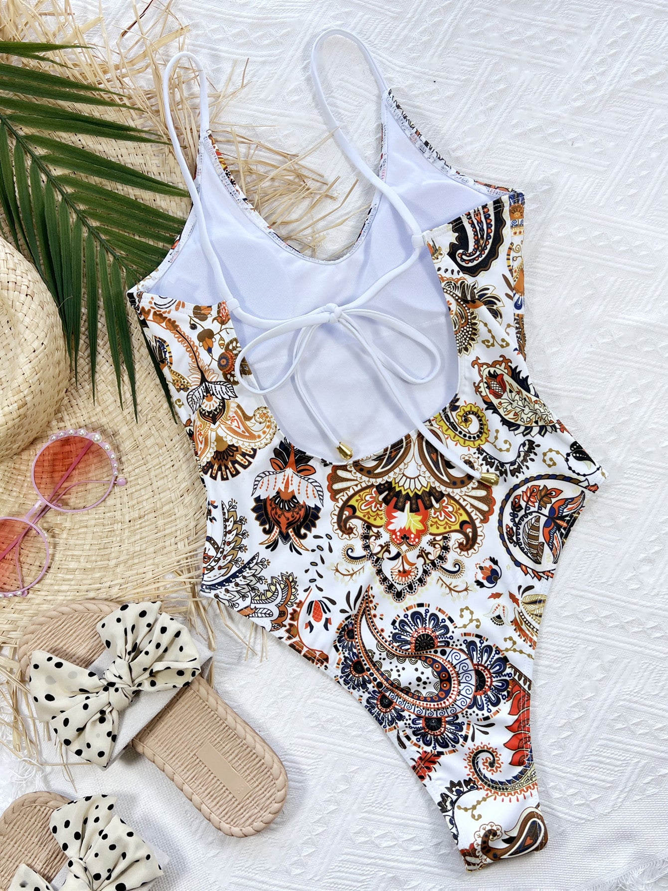 Julia Printed Tie Back One-Piece Swimsuit - Be Juliet
