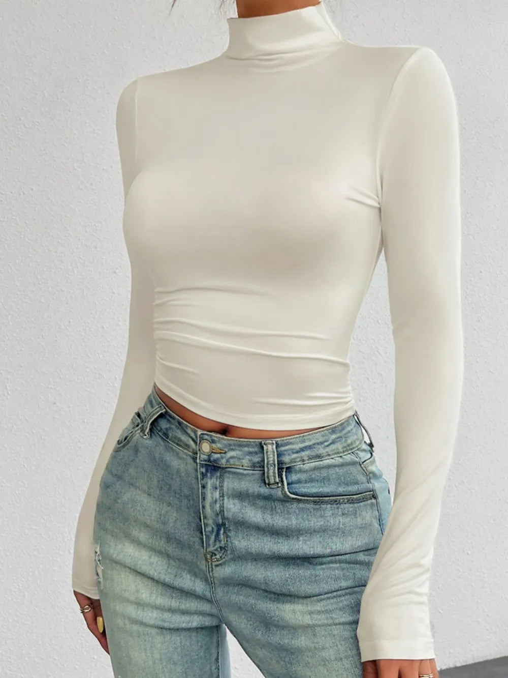 Devine Mock Neck Long Sleeve T-Shirt - Be Juliet