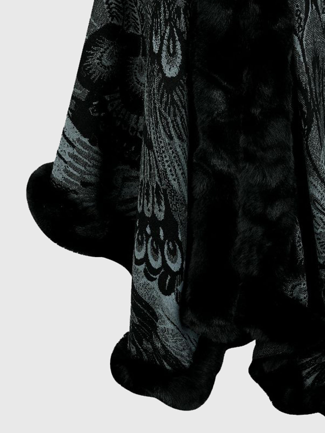 Sierra Printed Open Front Poncho - Khaki, back view on model - Be Juliet