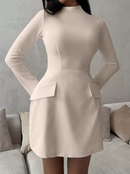 Mock Neck Long Sleeve Bodycon Dress - Be Juliet