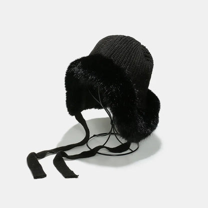 Thermal Tied Fuzzy Winter Hat - Be Juliet